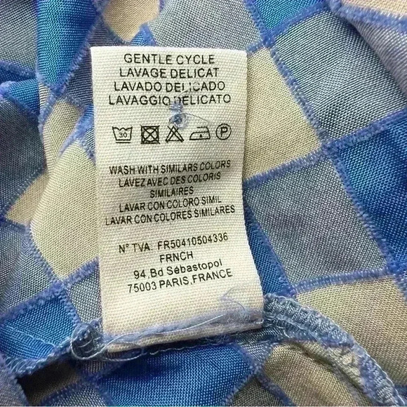 NWT FRNCH Victoire Check Center Cutout Woven Dress Size Small - Picture 14 of 15